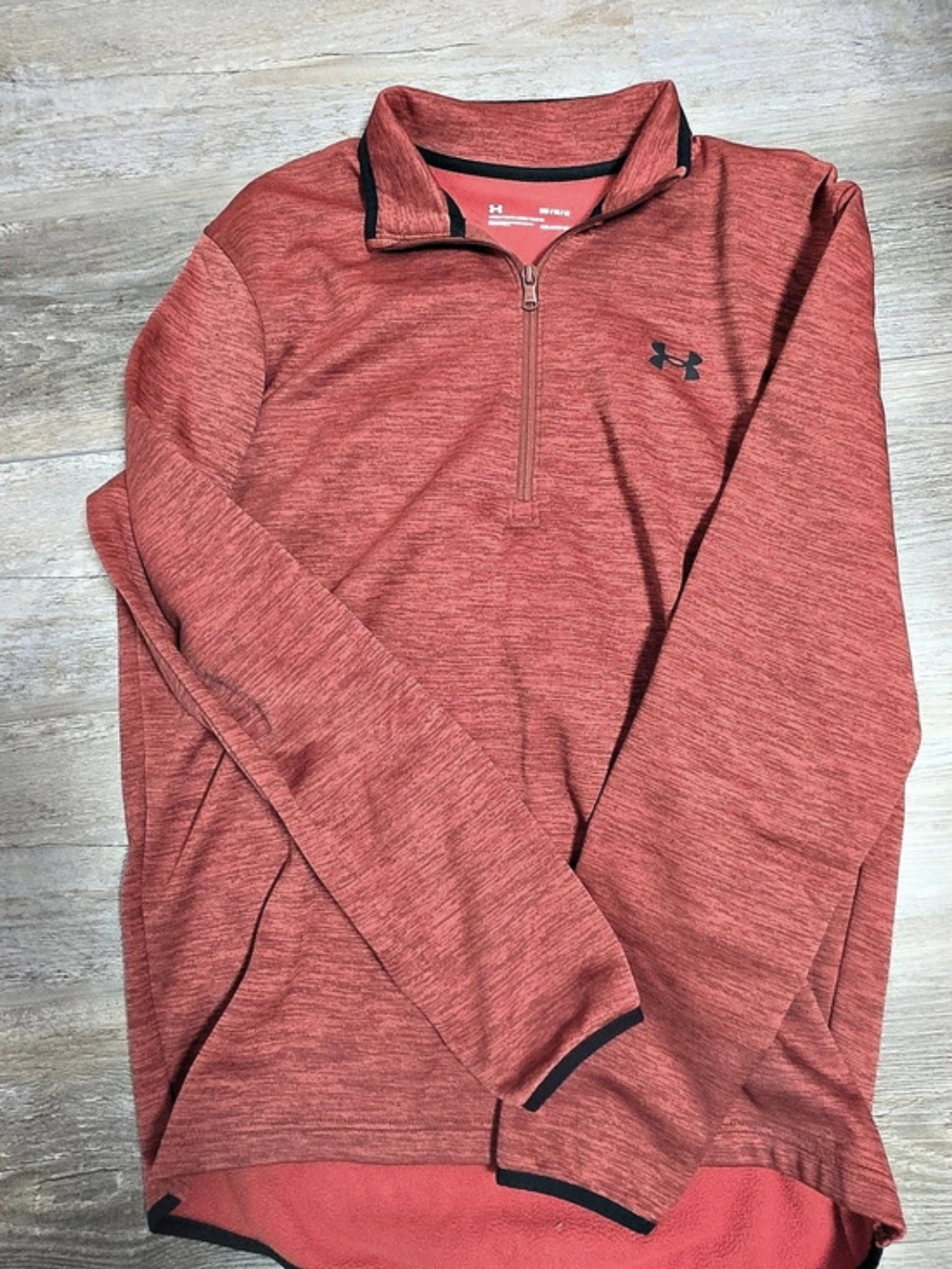 Under Armour ColdGear Textured Half Zip Pullover Red Medium